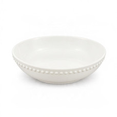 CER BOWL 20CM PLAIN CREME W/DOTS