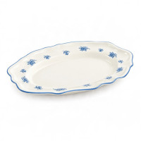 CER PLATTER 30X21.5CM CREAM W/FLOWERS CER PLATTER 30X21.5CM CREAM W/FLOWERS