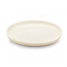 CER PLATE 20CM RND CREME W/DESIGN