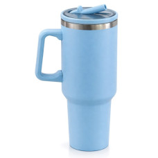 FLASK VACUUM 1200ML W/STRAW SOLID COLS**