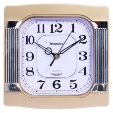 CLK WALL 22X22CM SQR SIL/CHRME TELEPOINT