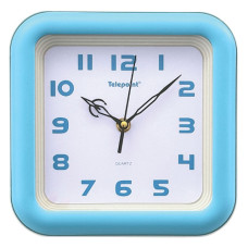 CLK WALL SQR PLAIN BLUE/ORANGE SML