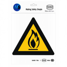 SIGN FIRE HAZARD WARNING ABS 190*190MM**