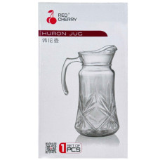 GLW JUG CLEAR W/DESIGN&LID HURON