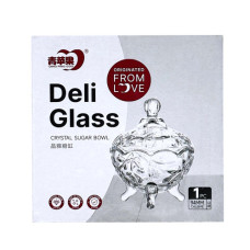 GLW CANDY JAR RND  9CM W/GRAPES FOOTED