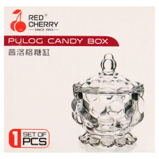 GLW CANDY JAR  8.5CM RND W/BUBBLES C73B