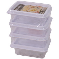 PL CONT 4s RECT MINI CLEAR W/LIDS