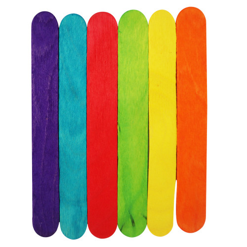 DIY WOODEN STICKS ASST COL 50PC RHF DIY WOODEN STICKS ASST COL 50PC RHF