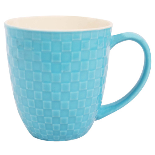 MUG COFFEE 10CM 2TONE EMBOSSED SQUARES MUG COFFEE 10CM 2TONE EMBOSSED SQUARES