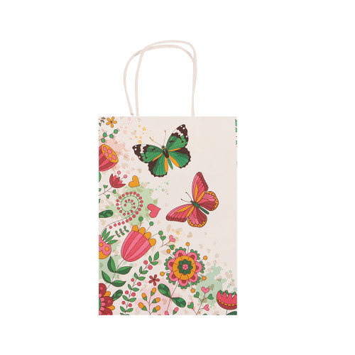 GIFT BAG 21X15CM BUTTERFLY W/FLOWERS GIFT BAG 21X15CM BUTTERFLY W/FLOWERS