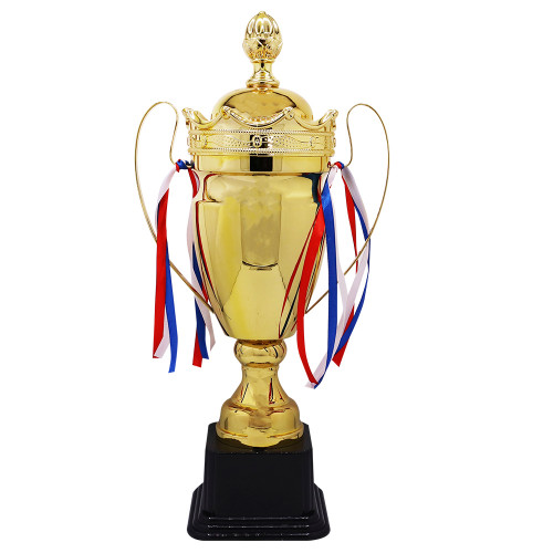 TROPHY METAL CUP 61CM GOLD W/RIBBON TROPHY METAL CUP 61CM GOLD W/RIBBON