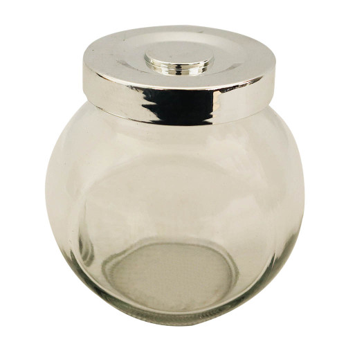 GLW JAR 9.5CM W/SILVER AND CLEAR LID GLW JAR 9.5CM W/SILVER AND CLEAR LID