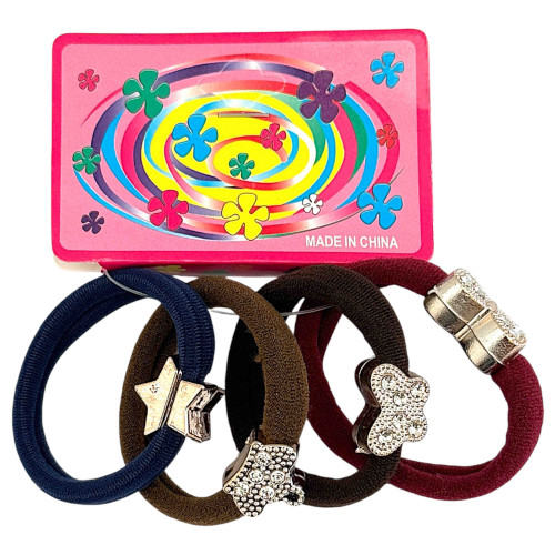HAIR BAND 4s ASST W/GOLD DIAMANTE SHAPES HAIR BAND 4s ASST W/GOLD DIAMANTE SHAPES