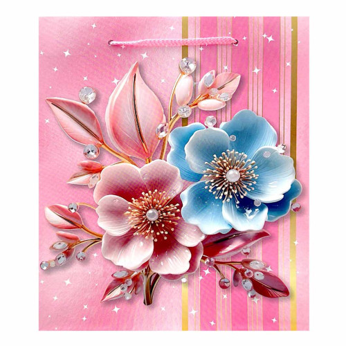 GIFT BAG 21.5X18CM ASST FLOWER DESIGNS GIFT BAG 21.5X18CM ASST FLOWER DESIGNS