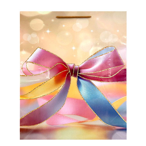 GIFT BAG 32X26CM W/BOW ASST COLOURS GIFT BAG 32X26CM W/BOW ASST COLOURS