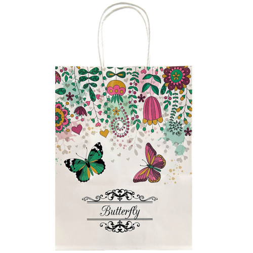 GIFT BAG 18.5X25.5CM BUTTERFLIES&FLOWERS GIFT BAG 18.5X25.5CM BUTTERFLIES&FLOWERS