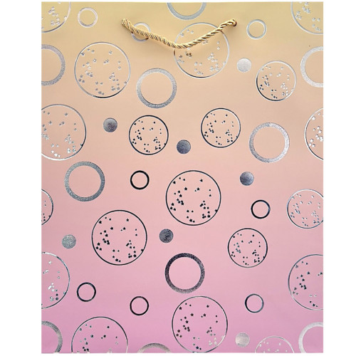GIFT BAG 26X32CM W/SILVER CIRCLES ASST GIFT BAG 26X32CM W/SILVER CIRCLES ASST
