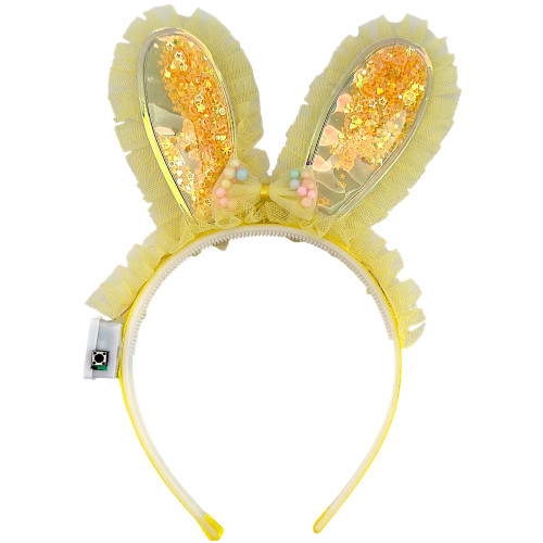 FLASHING ALICEBAND W/GLITT EARS LACE&BOW FLASHING ALICEBAND W/GLITT EARS LACE&BOW