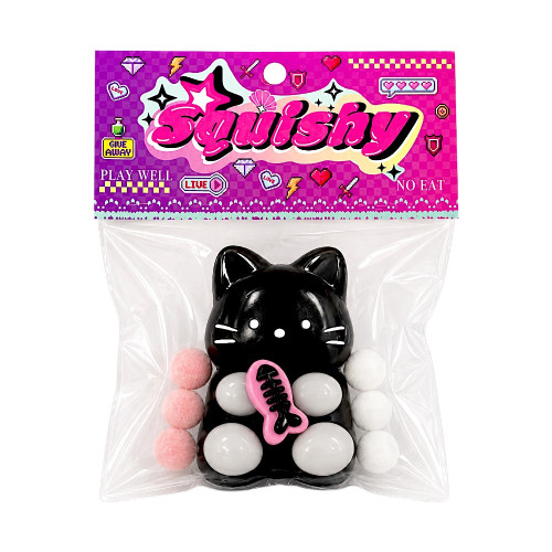 TOY SQUISHY KITTY W/6 BALLS&FISH TOY SQUISHY KITTY W/6 BALLS&FISH