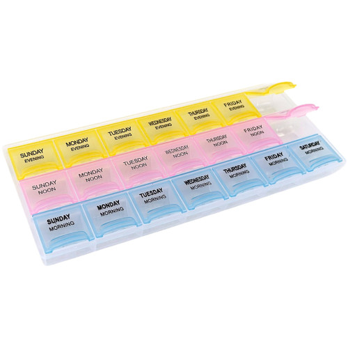 PL PILL BOX 21DIV 21.5X9.5CM ASST PL PILL BOX 21DIV 21.5X9.5CM ASST
