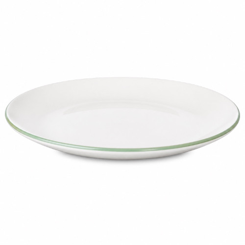 CER PLATE 26.5CM RND WHI/ GREEN EDGE CER PLATE 26.5CM RND WHI/ GREEN EDGE