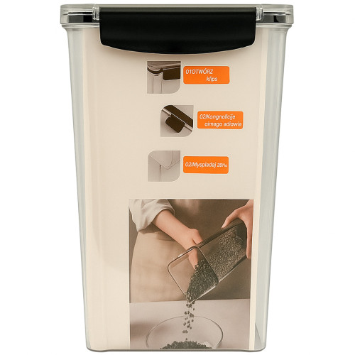 PL STORAGE CONT 2400ML CLEAR W/COL GRIPS PL STORAGE CONT 2400ML CLEAR W/COL GRIPS