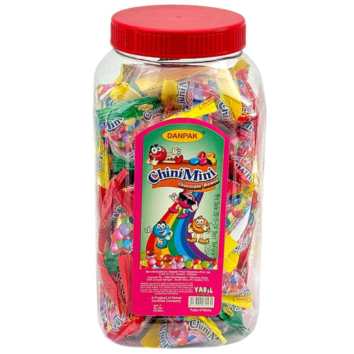 SWT CHOC BEANS 50s CHINIMINI IN JAR DANP