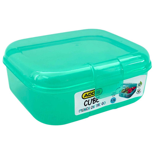 PL LUNCH BOX CUBE 1.1L CLIP LID ADDIS