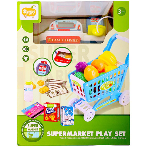 TOY CASH REGISTER W/SCANNER &ACCESSORIES