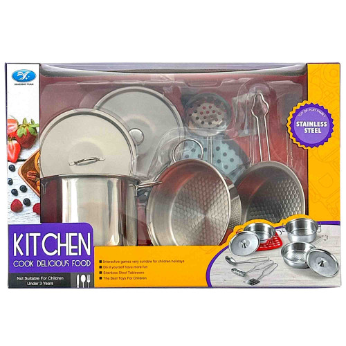 TOY KITCHEN PLAY SET STAINLESS STEEL TOY KITCHEN PLAY SET STAINLESS STEEL