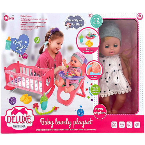 TOY DOLL SET W/ACCESSORIES W/12SOUNDS TOY DOLL SET W/ACCESSORIES W/12SOUNDS