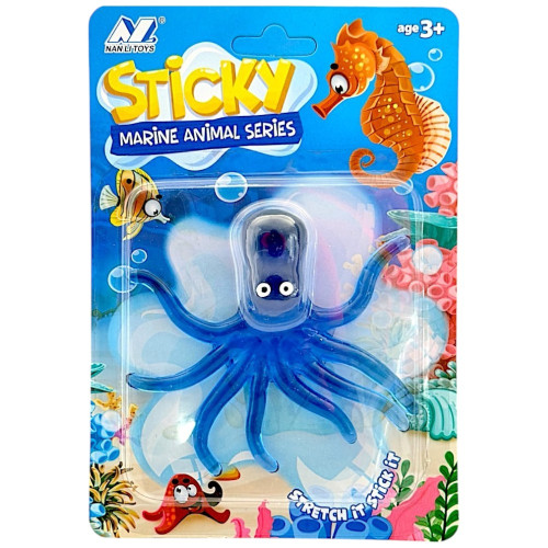 thumbnail image 2 of Deagostini Shark Attack & Co. Big 8-Pack Surprise Set - Stretchy Crunchy Sea Animal Toys That Change Color & Glow! 2 of 6