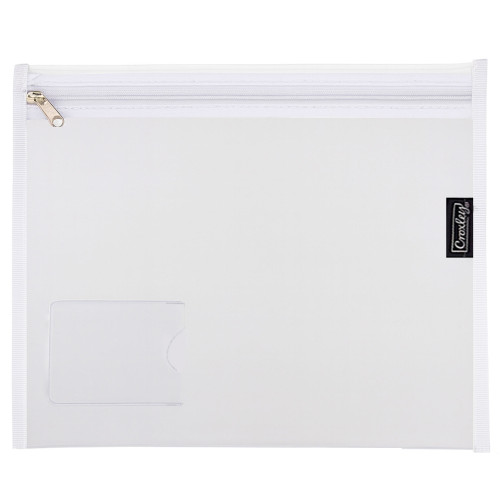 BTS BOOK BAG A4 CLEAR W/WHTE ZIP CROXLEY BTS BOOK BAG A4 CLEAR W/WHTE ZIP CROXLEY