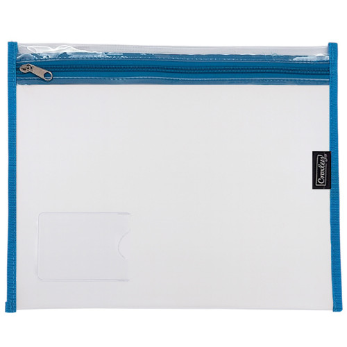 BTS BOOK BAG A4 CLEAR W/TURQ ZIP CROXLEY BTS BOOK BAG A4 CLEAR W/TURQ ZIP CROXLEY