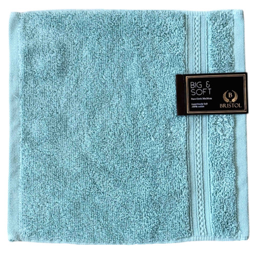 TOWEL B&S FACE CLOTH DUCK EGG 30X30CM TOWEL B&S FACE CLOTH DUCK EGG 30X30CM