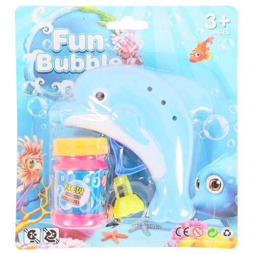 TOY BUBBLE GUN DOLPHIN SHAPE W/BUBBLES