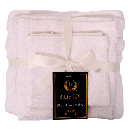 TOWEL SET 3PC WHITE BRISTOL TOWEL SET 3PC WHITE BRISTOL