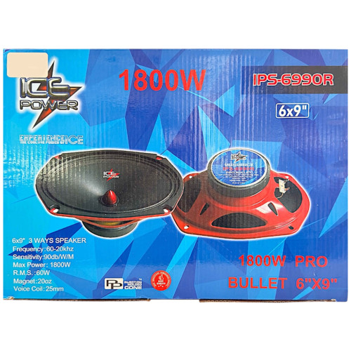 SP 6X9 ICE POWER 1800W 3WAY RED PRO B***