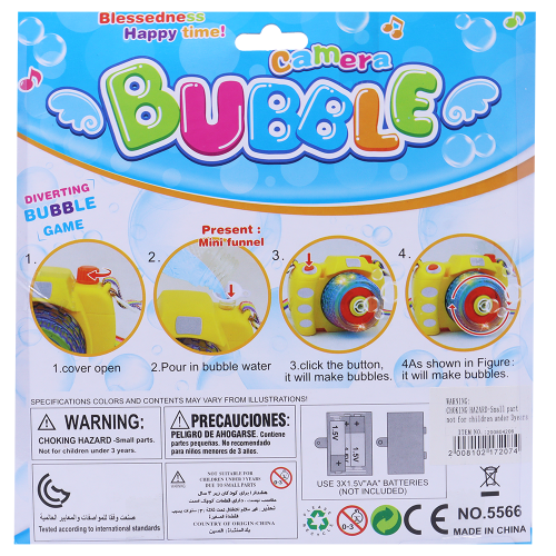 TOY BUBBLE CAMERA W/BUBBLES 5566 TOY BUBBLE CAMERA W/BUBBLES 5566