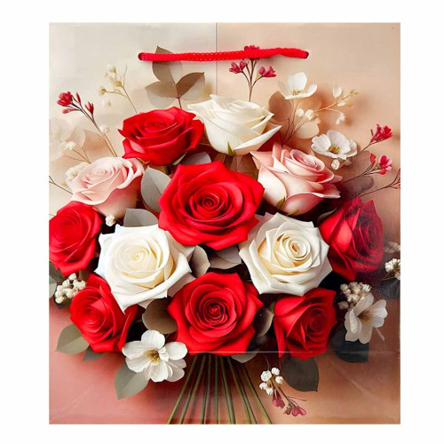 GIFT BAG 21X18CM ASST ROSE DESIGNS GIFT BAG 21X18CM ASST ROSE DESIGNS