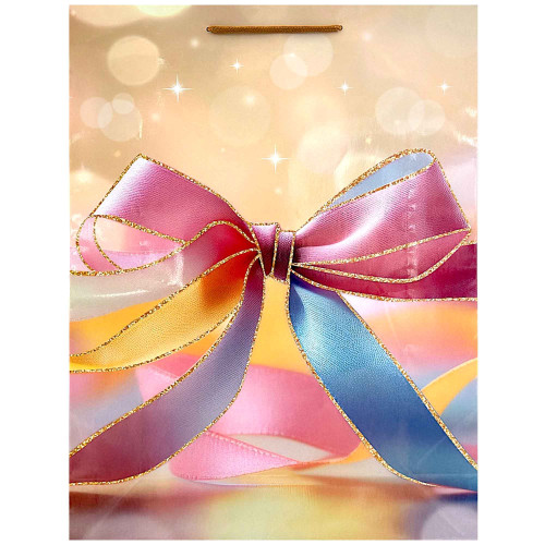 GIFT BAG 44X32CM BOW ASST COLOURS GIFT BAG 44X32CM BOW ASST COLOURS