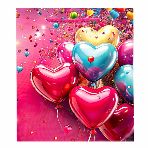 GIFT BAG 21.5X18CM ASST HEART DESIGNS GIFT BAG 21.5X18CM ASST HEART DESIGNS