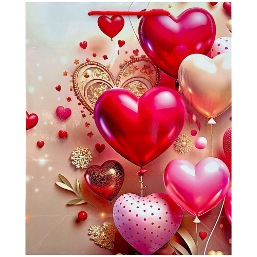 GIFT BAG 32X26CM ASST HEART DESIGNS GIFT BAG 32X26CM ASST HEART DESIGNS