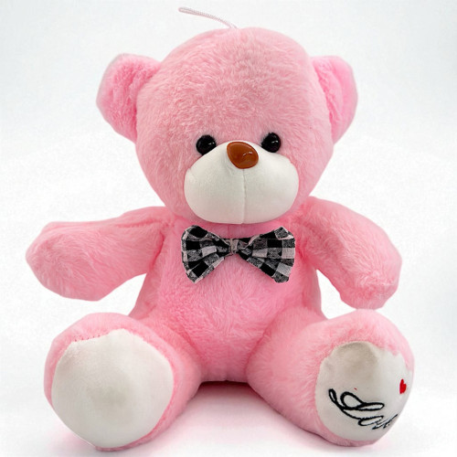 PLT TEDDY ASST COL W/CHECK BOW PLT TEDDY ASST COL W/CHECK BOW