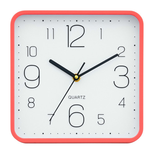 WALL CLOCK ASST COLOUR WHITE INNER SQ WALL CLOCK ASST COLOUR WHITE INNER SQ