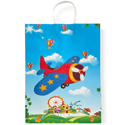 GIFT BAG 31.5X41.5CM AEROPLANE PRINTS GIFT BAG 31.5X41.5CM AEROPLANE PRINTS