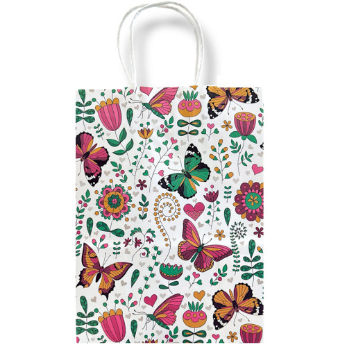 GIFT BAG 18.5X25.5CM BUTTERFLIES&FLOWERS GIFT BAG 18.5X25.5CM BUTTERFLIES&FLOWERS