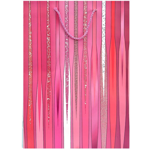 GIFT BAG 30X41.5CM ASST LINES W/GLITTER GIFT BAG 30X41.5CM ASST LINES W/GLITTER
