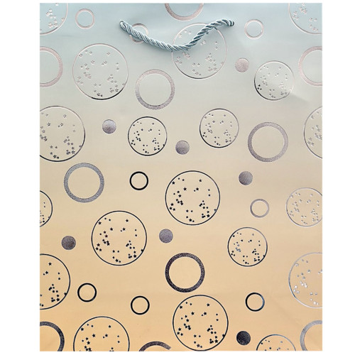 GIFT BAG 26X32CM W/SILVER CIRCLES ASST GIFT BAG 26X32CM W/SILVER CIRCLES ASST