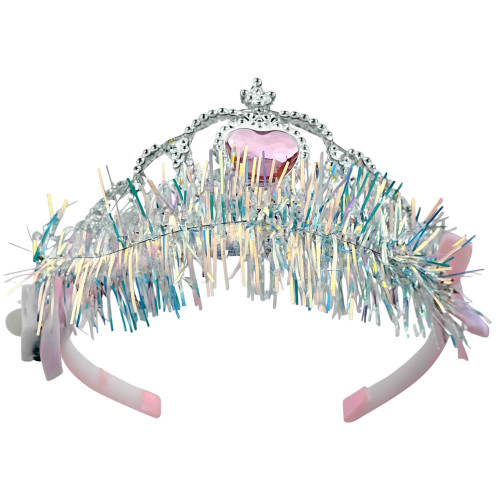 FLASHING ALICEBAND CROWN W/TINSEL&BOW FLASHING ALICEBAND CROWN W/TINSEL&BOW